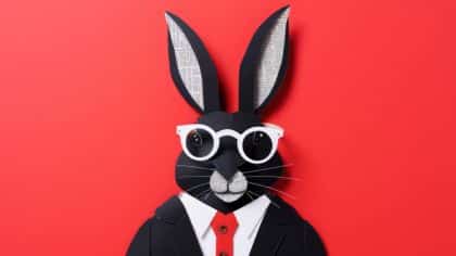 conejo con corbata