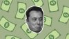 Elon Musk con dólares de fondo