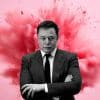 Elon Musk con fondo rosa