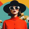 collage joven con gafas y sombrero