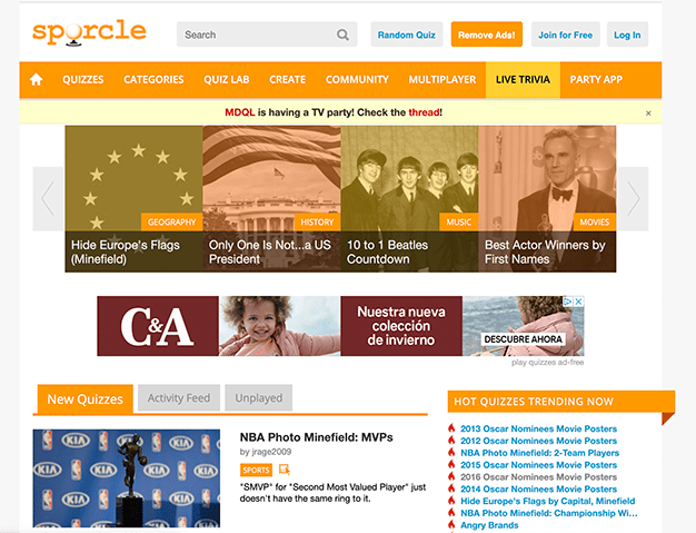 pagina web de test